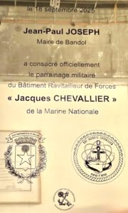 Plaque à bord du BRF
